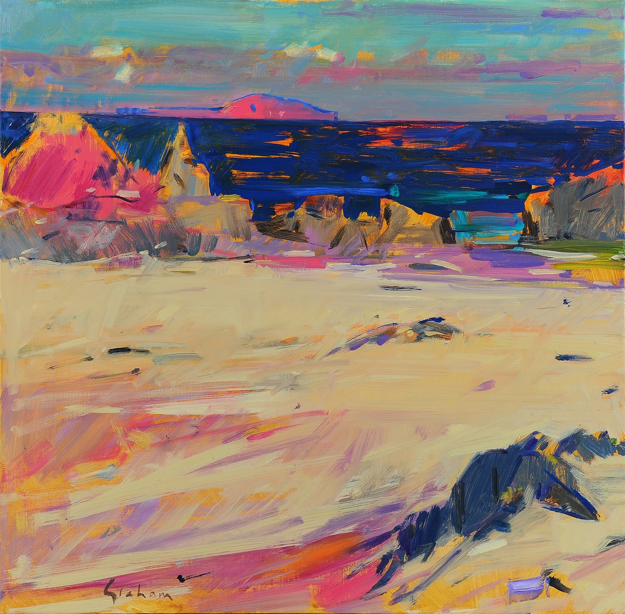 Cathedral Rock, Iona, 2022 (óleo) finlandês tekijältä Peter Graham