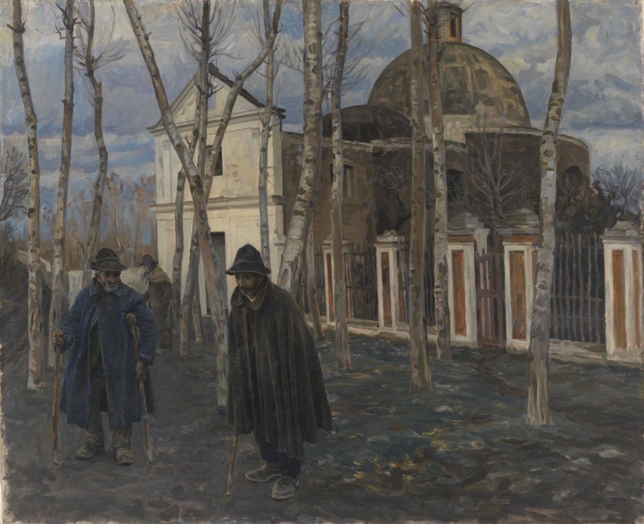 Kerjäläisiä S. Giulianon ulkopuolella, lähellä Pompeja. 1904-05 tekijältä Peter Hansen