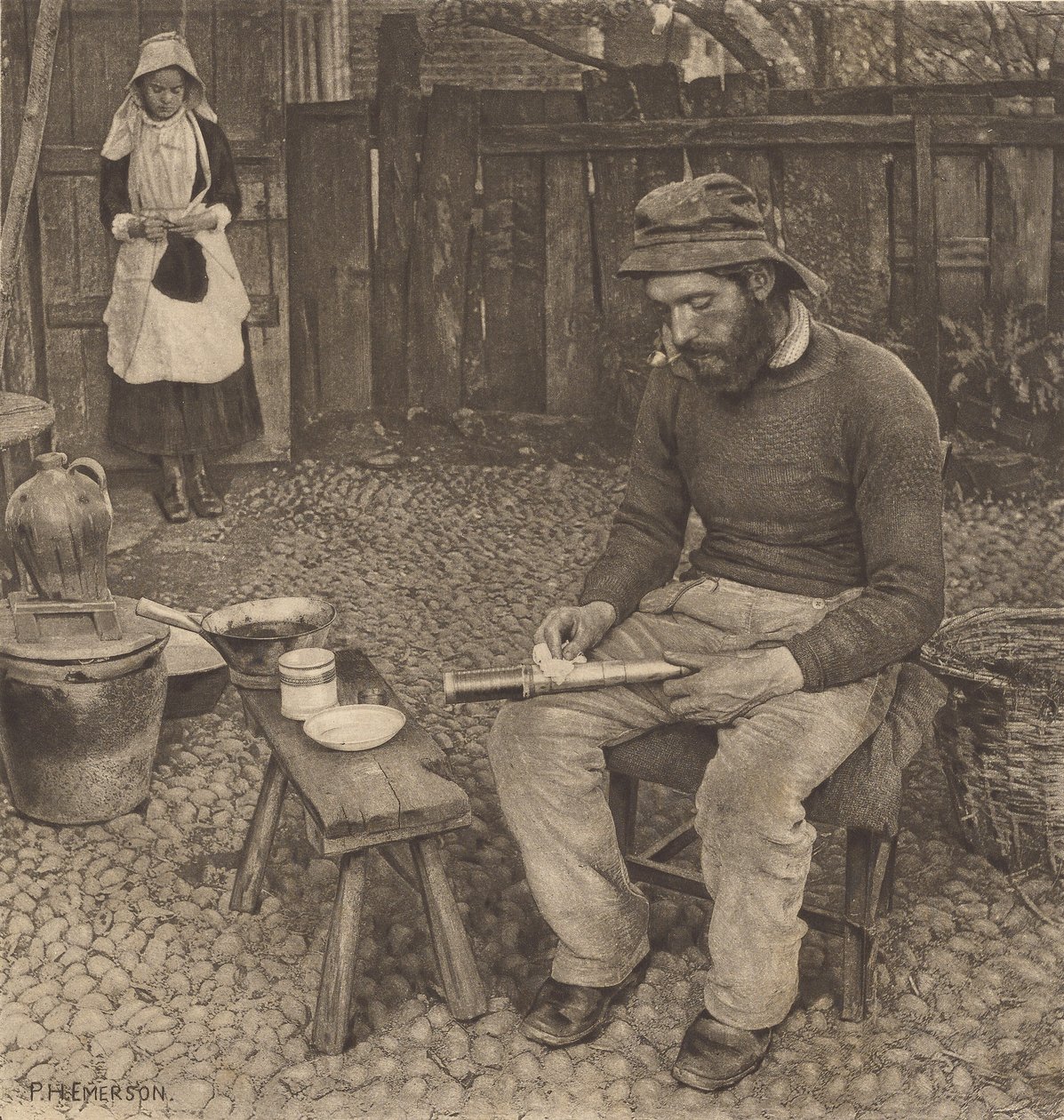 Kalastaja kotona tekijältä Peter Henry Emerson