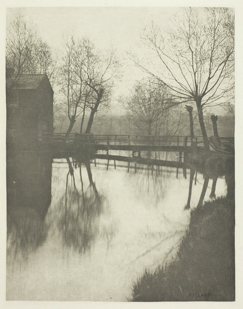 Jalkasilta lähellä Chingfordia tekijältä Peter Henry Emerson
