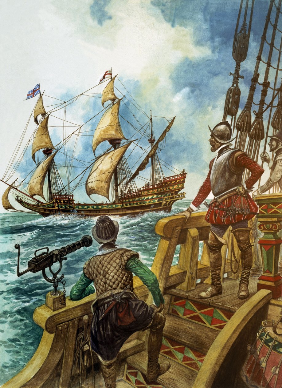 Sir Francis Drake (1540-96) (guassi paperille) tekijältä Peter Jackson