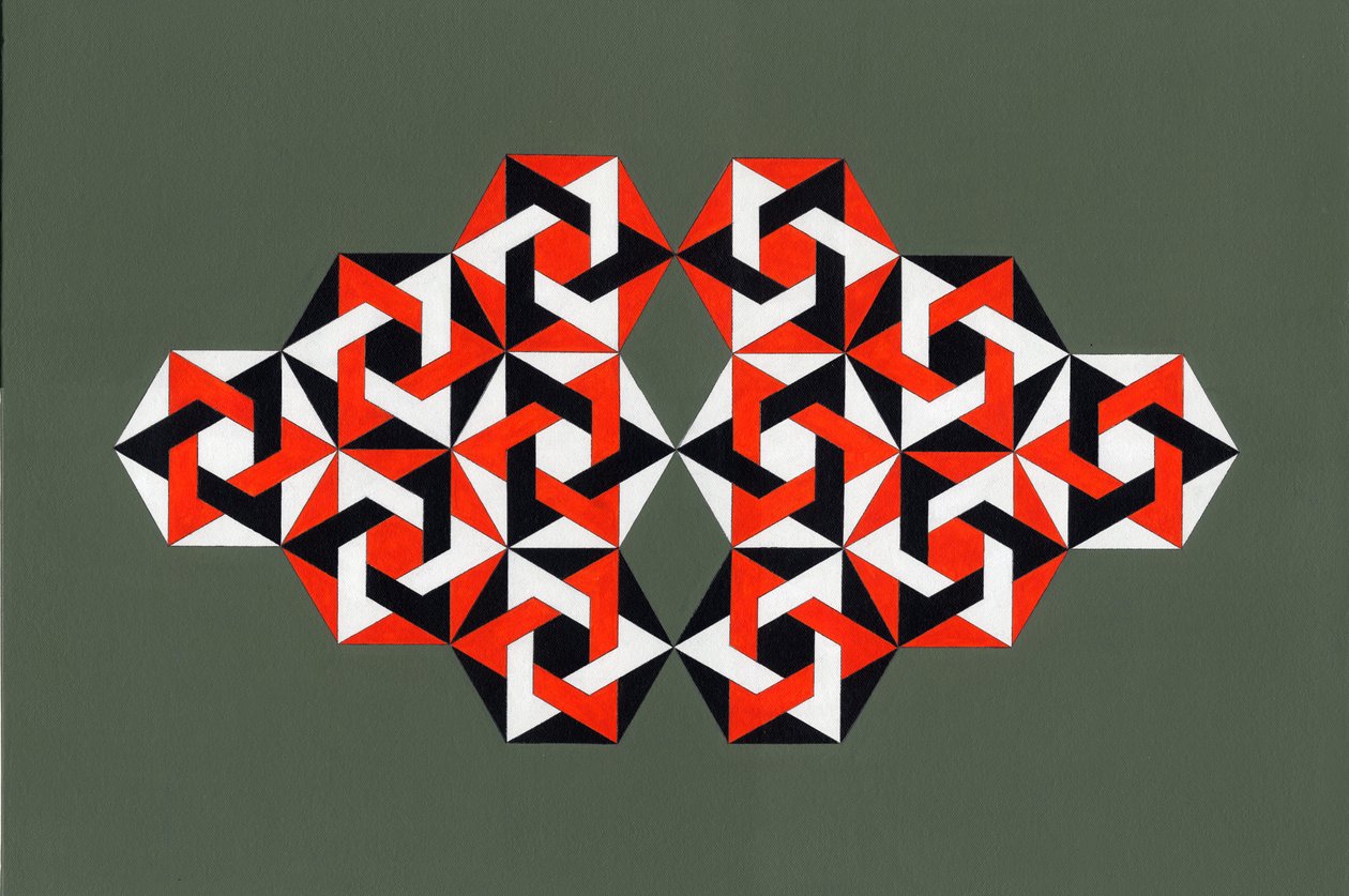 Hexagrams, 2009 (akryyli kankaalle) tekijältä Peter McClure