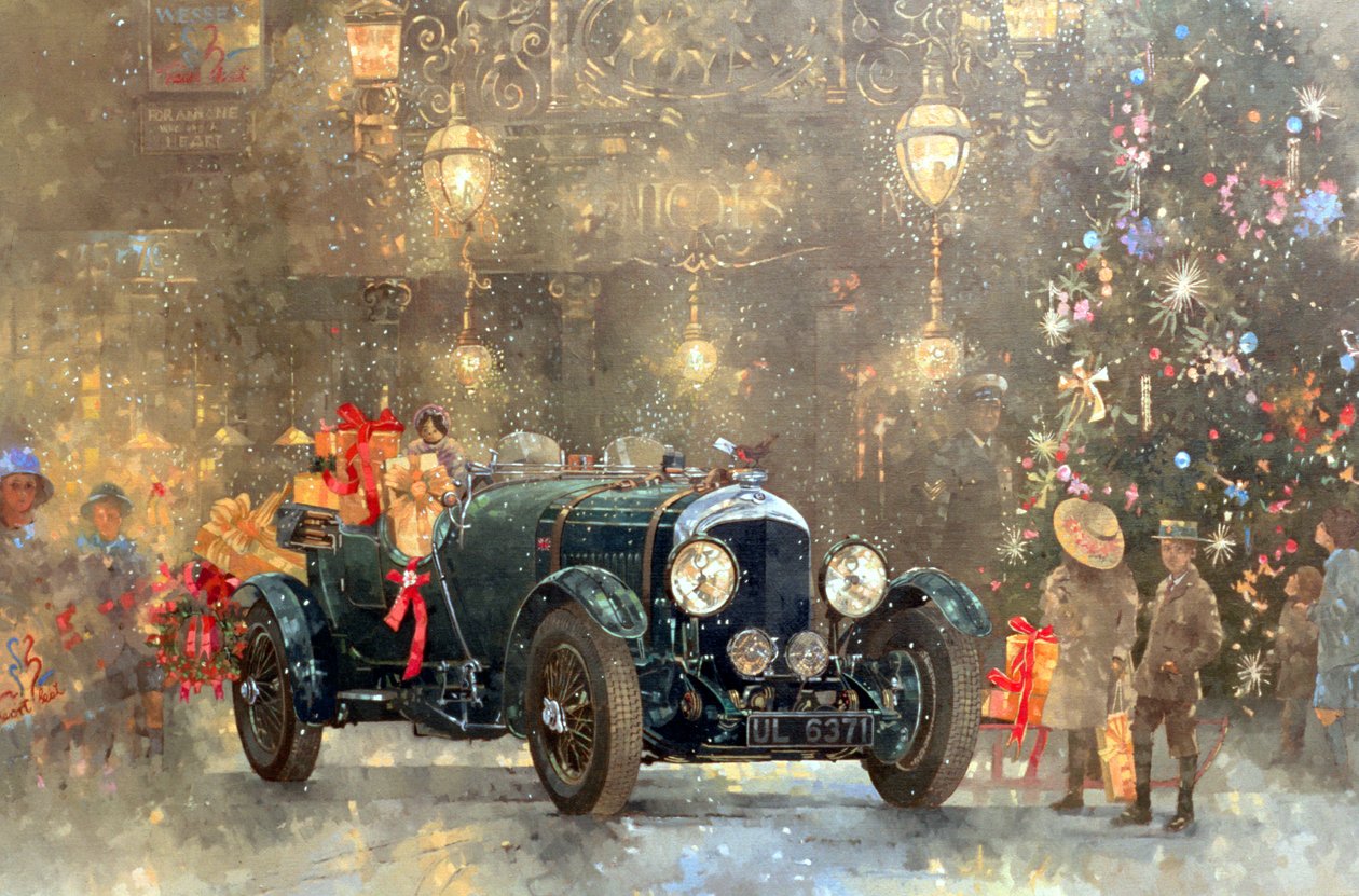 Christmas Bentley (öljy kankaalle) tekijältä Peter Miller