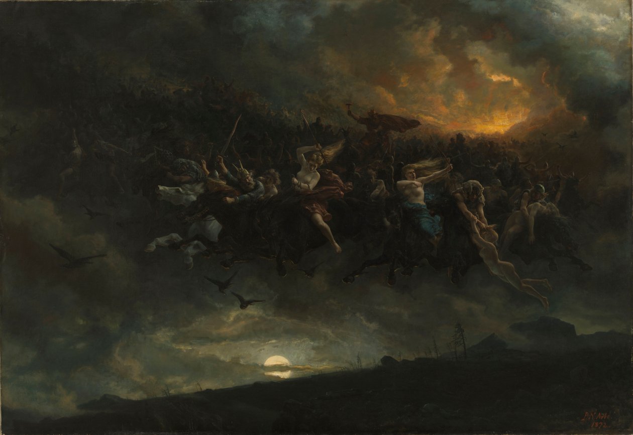 Odinin villi metsästys, 1872. tekijältä Peter Nicolai Arbo