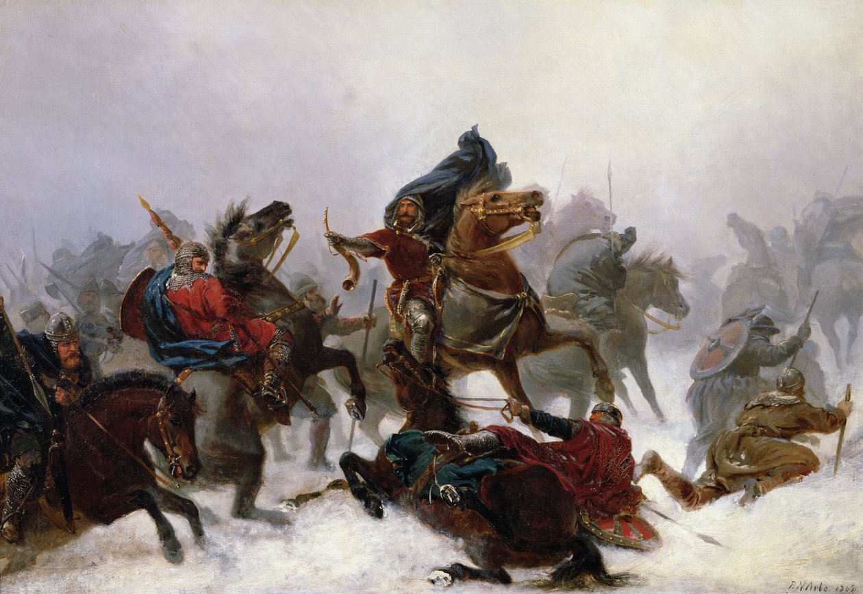 Kuningas Sverre pakenee tekijältä Peter Nicolai Arbo