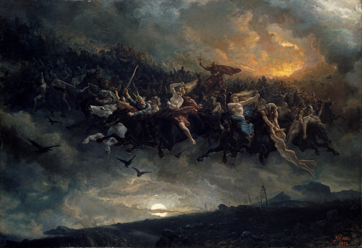 Odinin villi metsästys, 1872. tekijältä Peter Nicolai Arbo