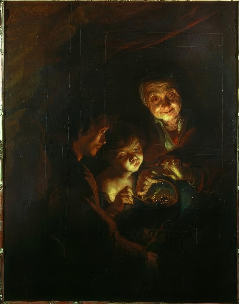 Vanha nainen uunin kanssa tekijältä Peter Paul Rubens