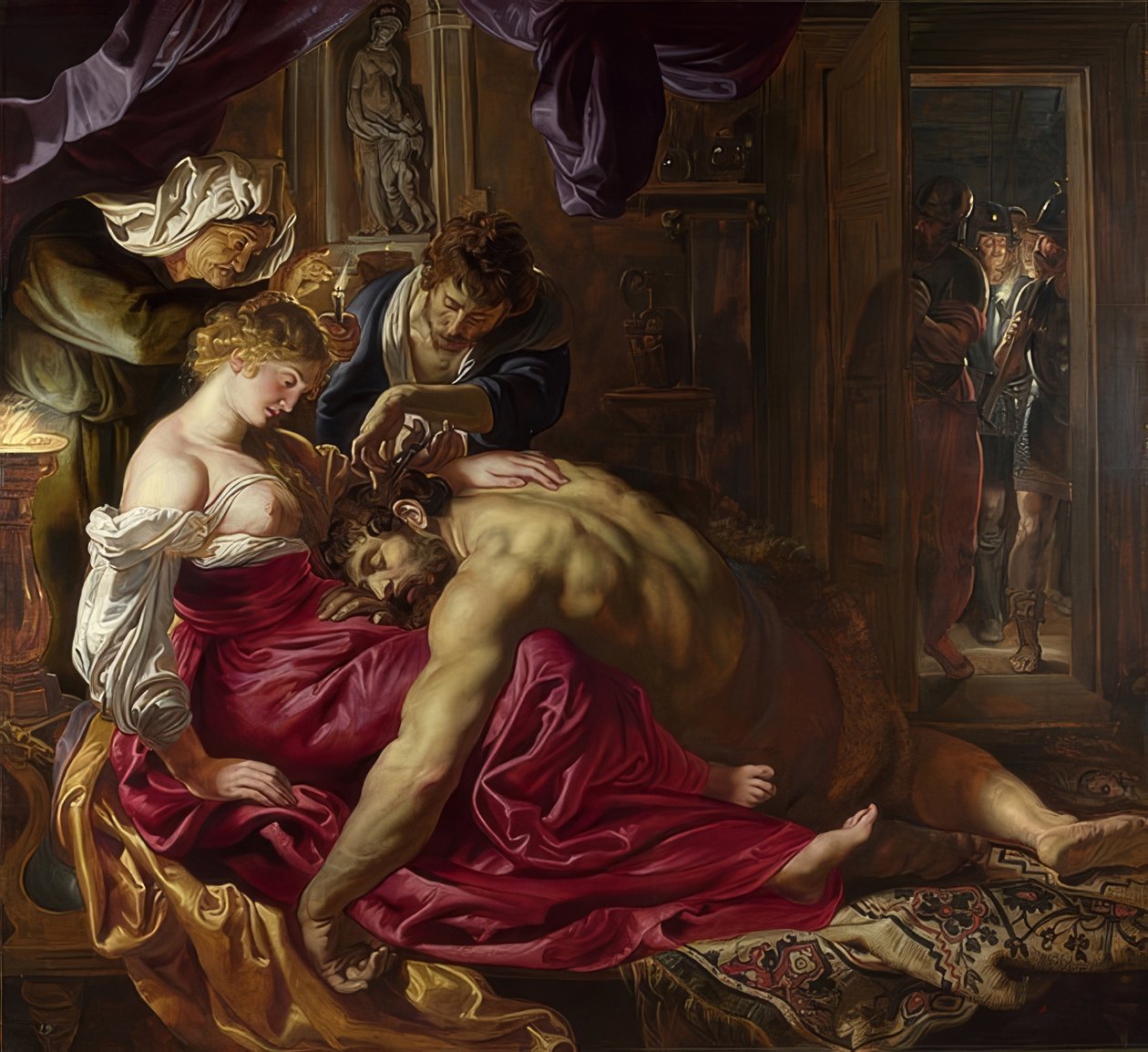 Simson ja Delilah. Noin 1609-10 tekijältä Peter Paul Rubens