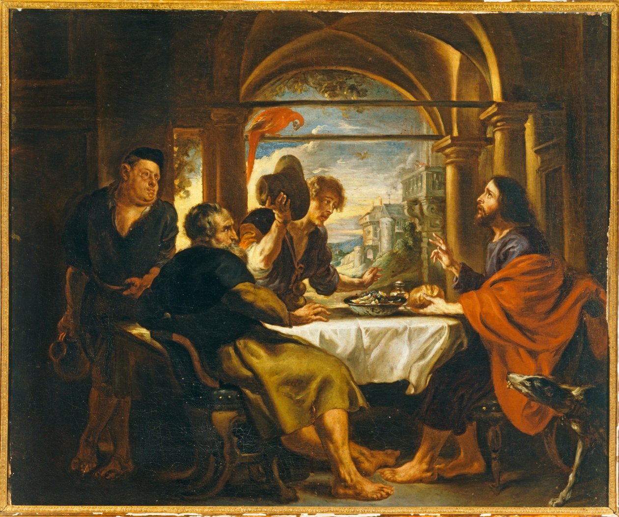 Ehtoollinen Emmauksessa (maalaus) tekijältä Peter Paul Rubens