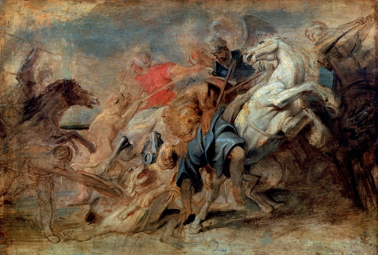 Leijonanmetsästys, c1621. tekijältä Peter Paul Rubens