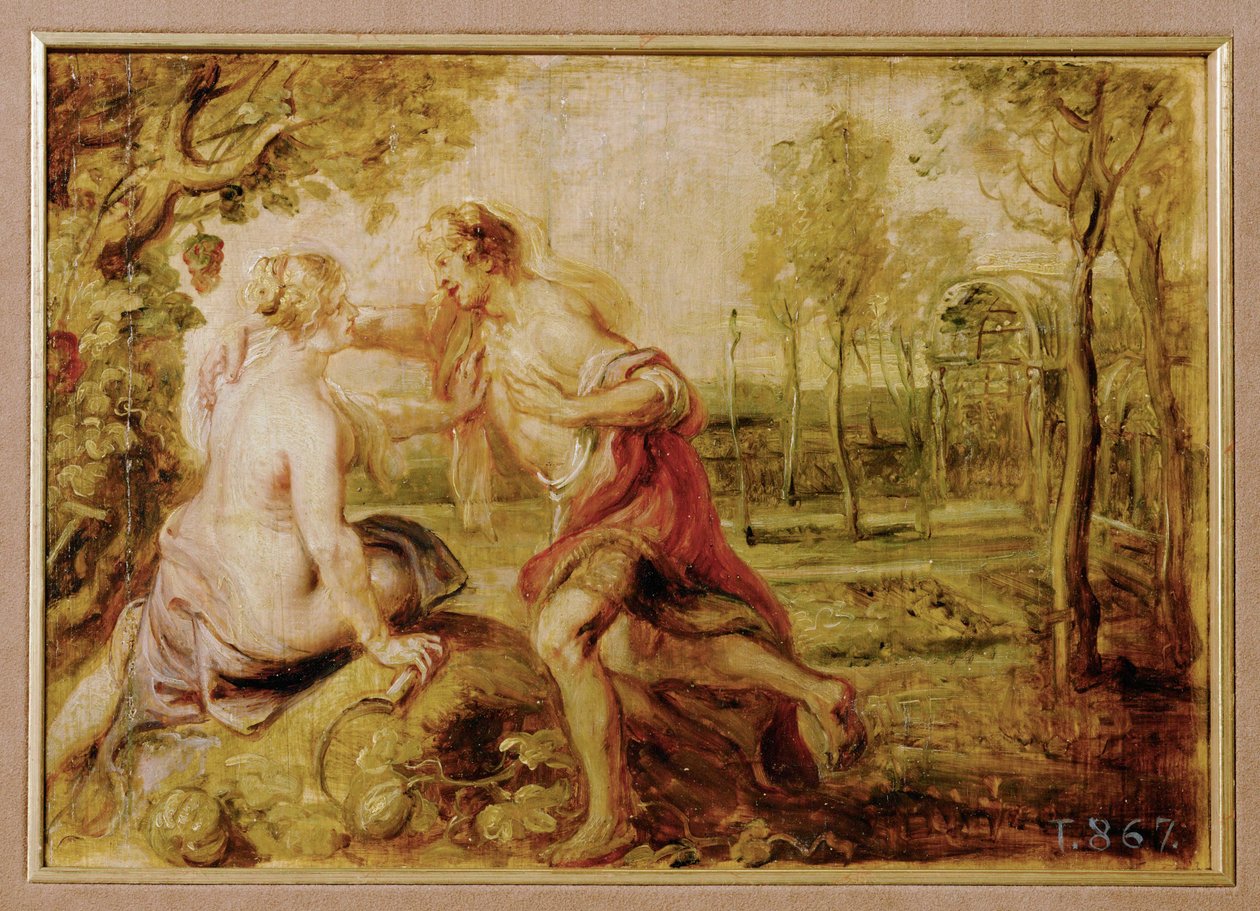 Vertumnus ja Pomona (maalaus puulle) tekijältä Peter Paul Rubens