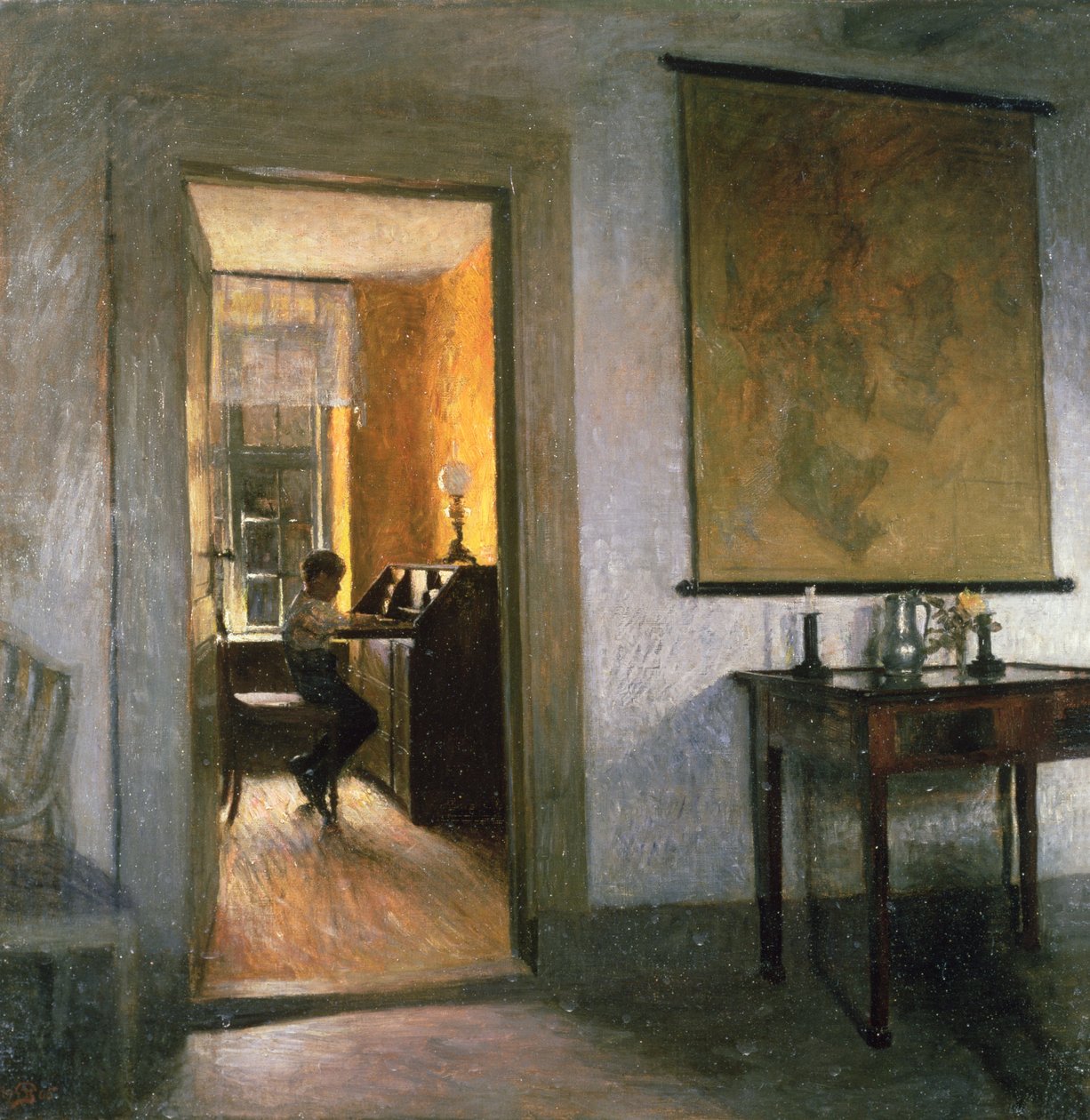 Poika Opiskelemassa tekijältä Peter Vilhelm Ilsted