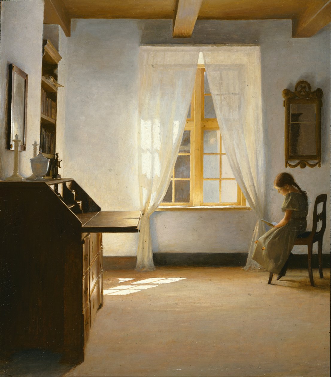 Tyttö lukemassa, 1901 tekijältä Peter Vilhelm Ilsted