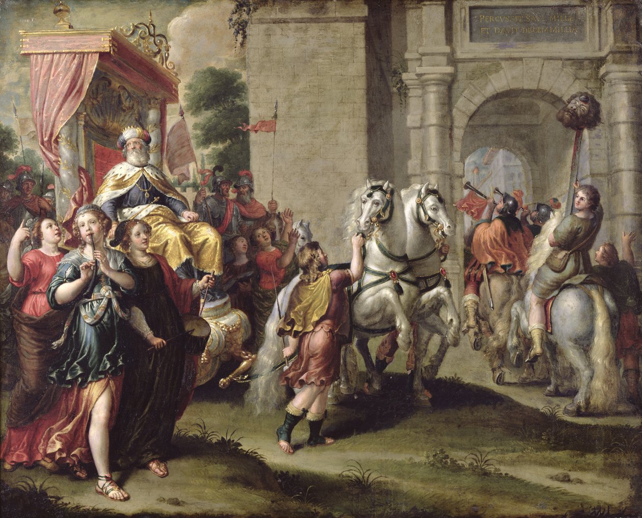 Daavidin voitto, noin 1690 tekijältä Peter van Lint