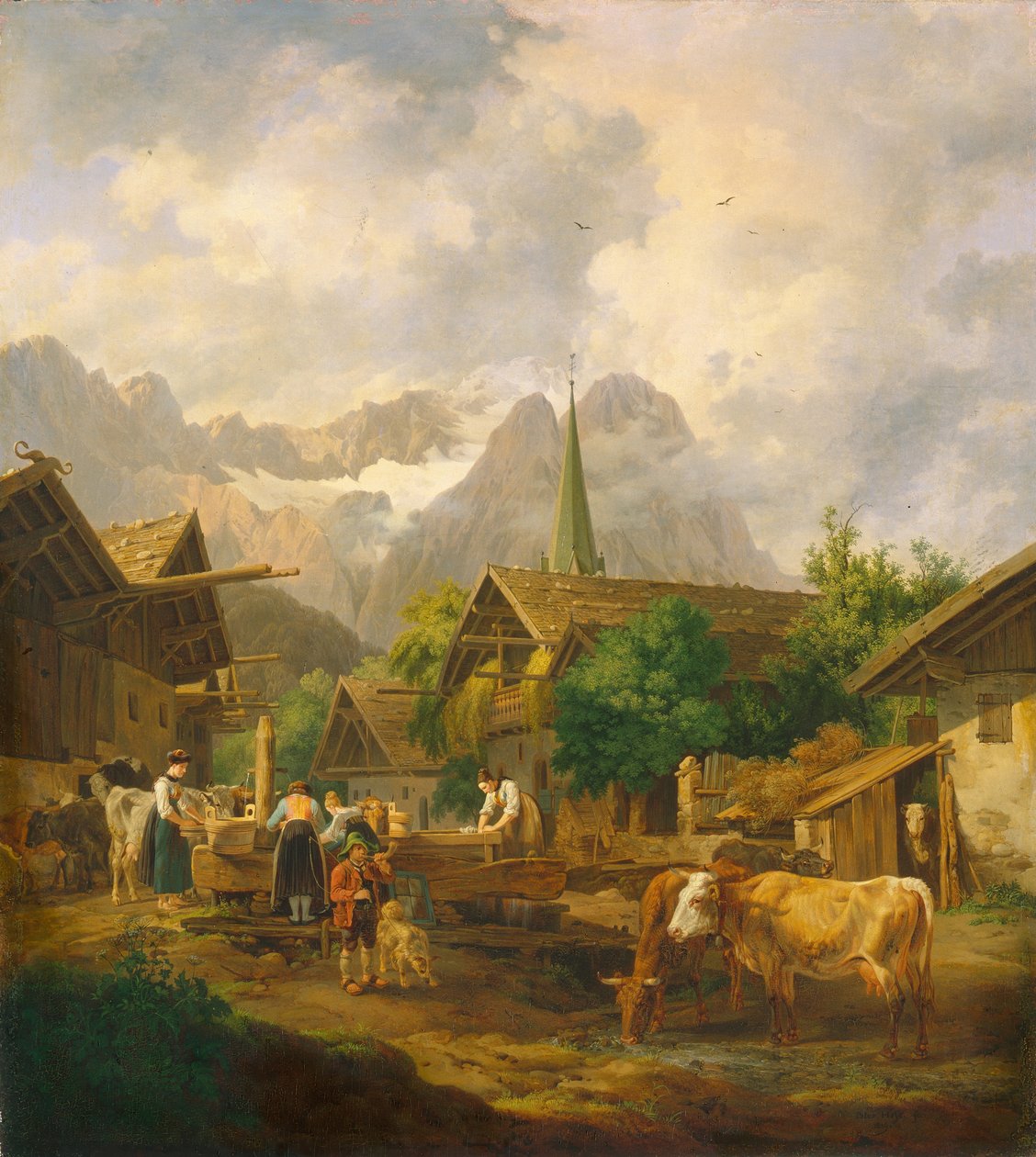 Aamu Partenkirchenissä, 1819 tekijältä Peter von Hess