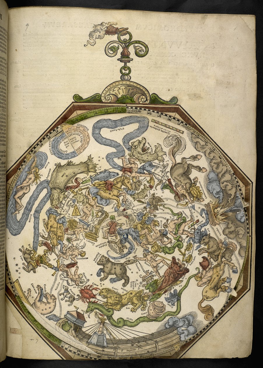 Kartat C.6.d.5. f.9r "Astronomicum Caesareum..." tekijältä Petrus (after) Apianus