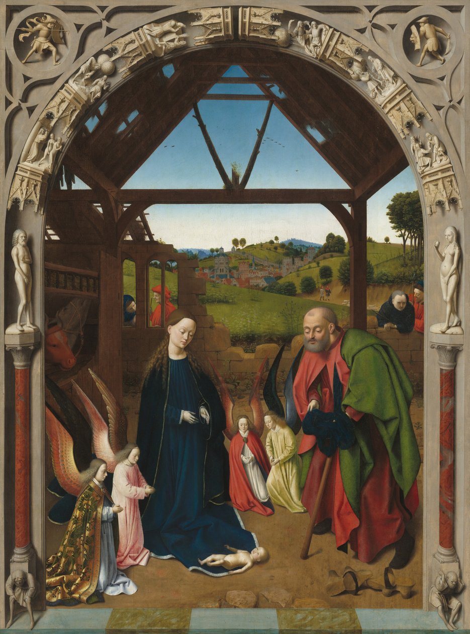 Syntymä, c. 1450. tekijältä Petrus Christus