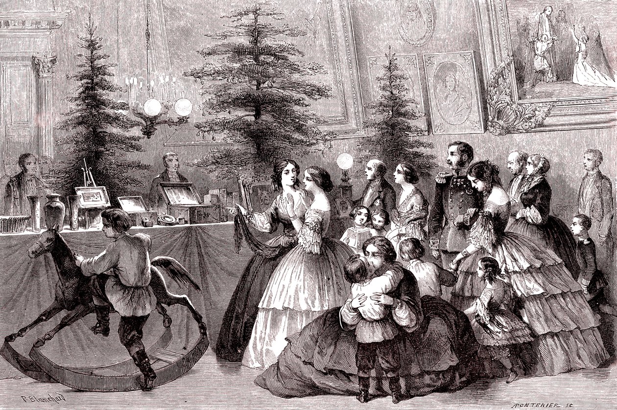 Joulu Pietarissa, Venäjällä. 1861 (kaiverrus) tekijältä Pharamond Blanchard