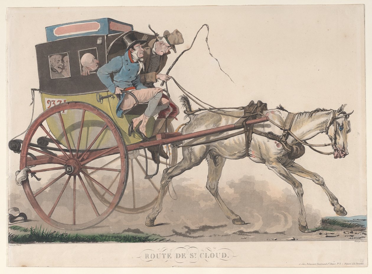 Road to St. Cloud, 1816. tekijältä Philibert Louis Debucourt