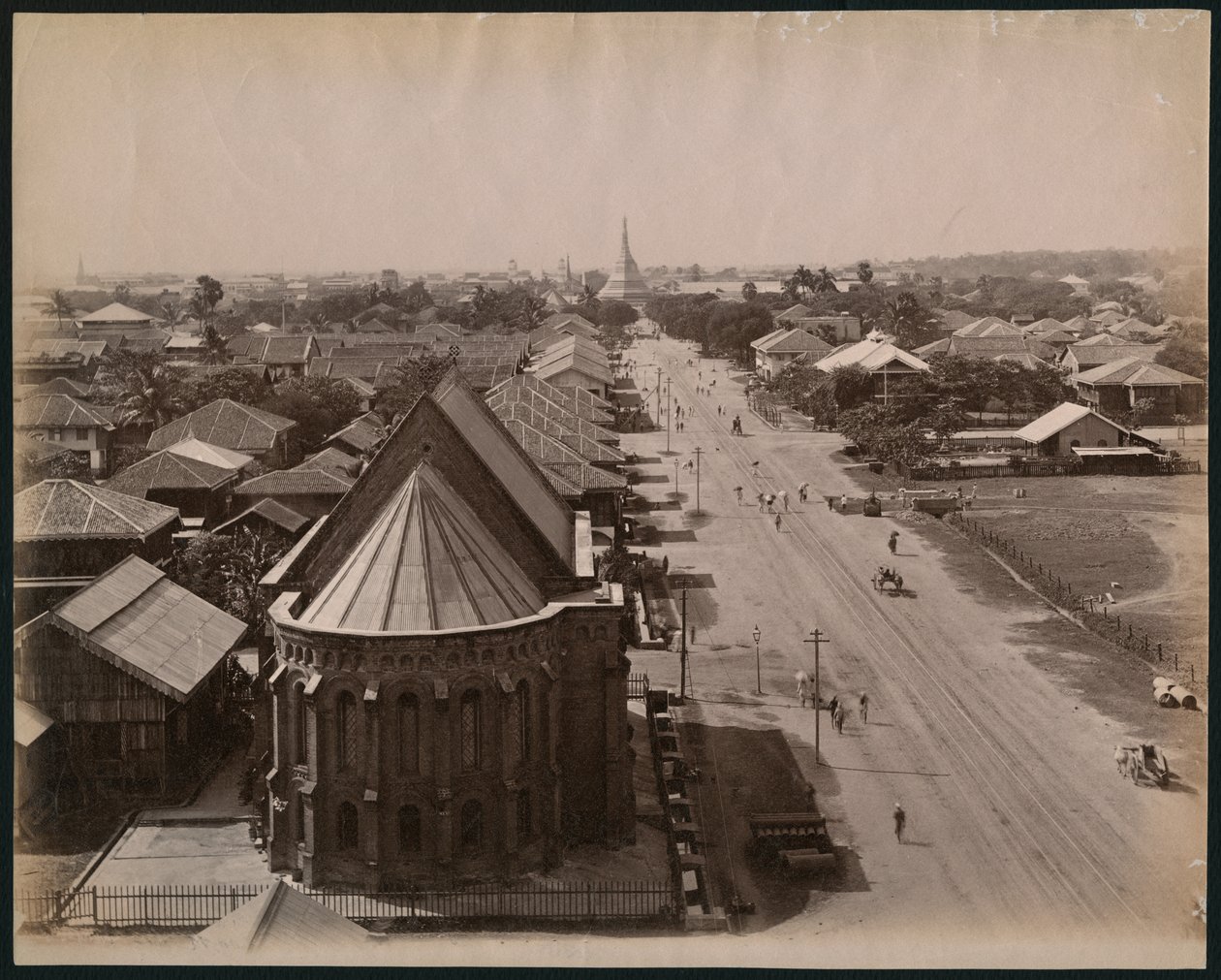 Näkymä Rangoonista, Burma, n.1880 (valokuva) tekijältä Philip Adolphe Klier