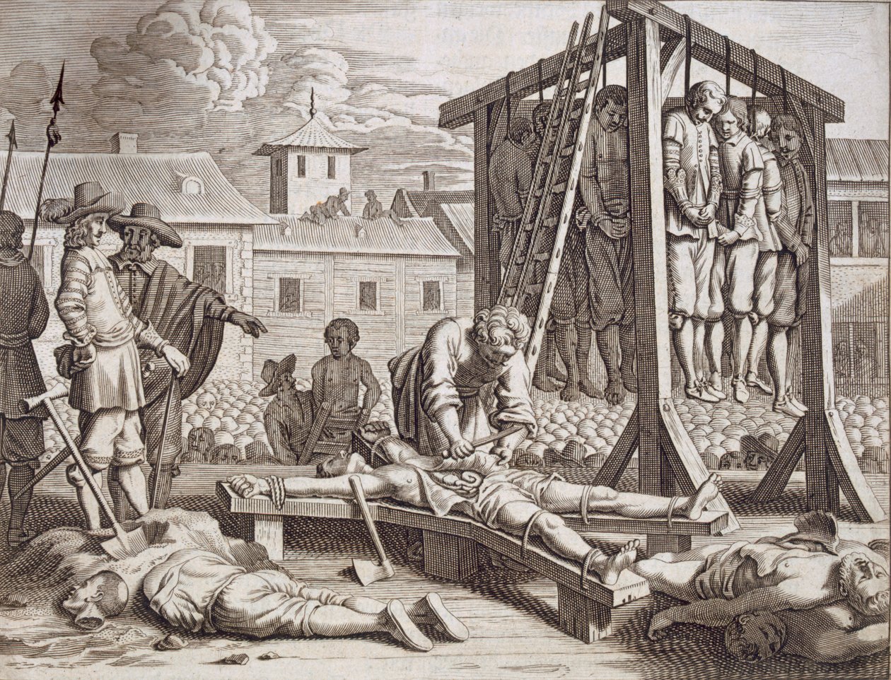 hirtyksiä ja kidutusta, pubi. 1672. tekijältä Philip Baldaeus
