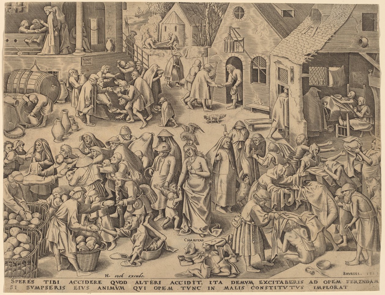 Hyväntekeväisyys [recto] tekijältä Philip Galle after Pieter Bruegel the Elder