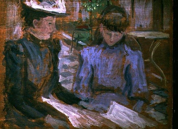 Äiti ja tytär, Boulogne, noin 1894 (paneeli). tekijältä Philip Wilson Steer