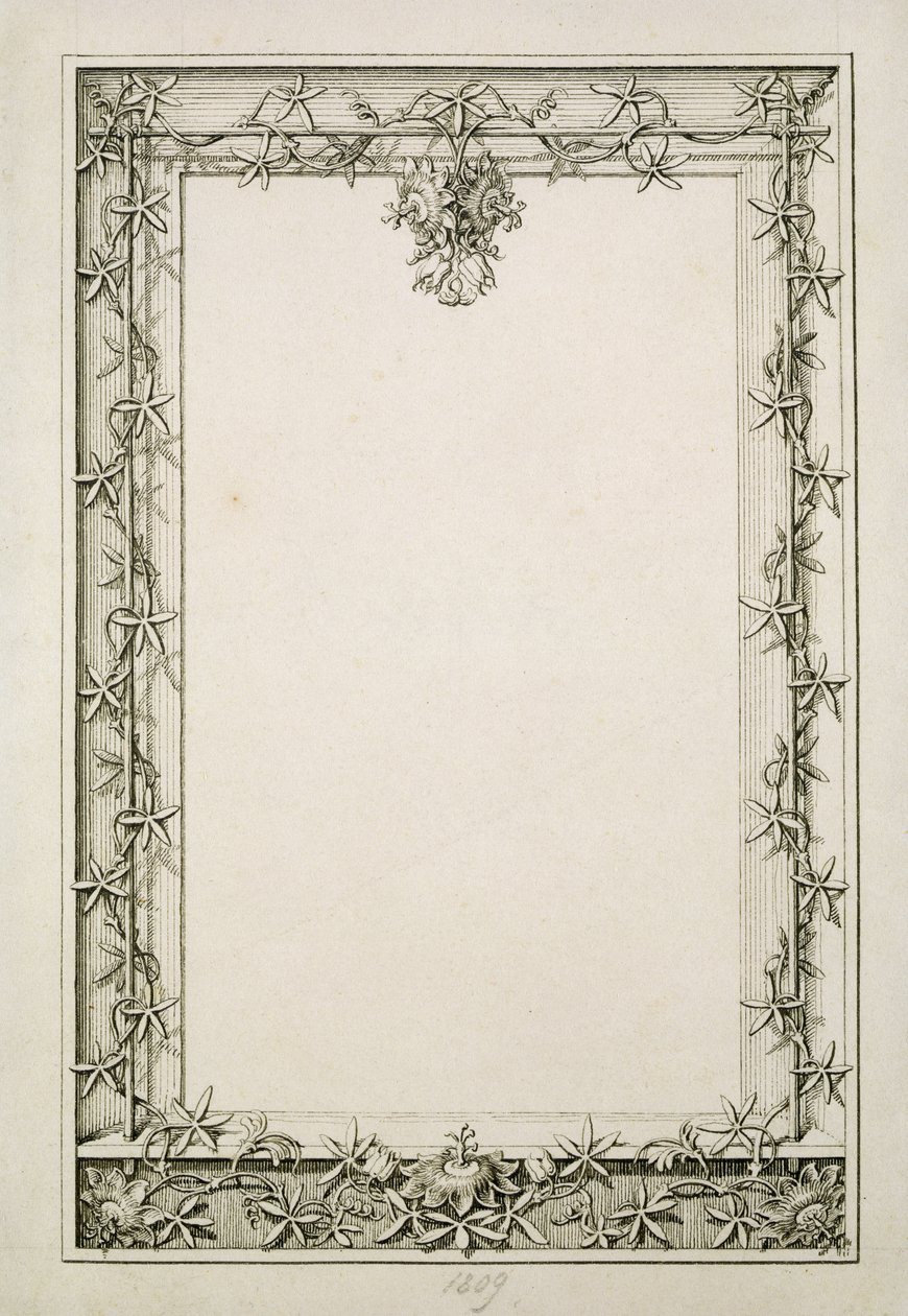 Koristeellinen reunus, 1809 (kynä ja muste paperille) tekijältä Philipp Otto Runge