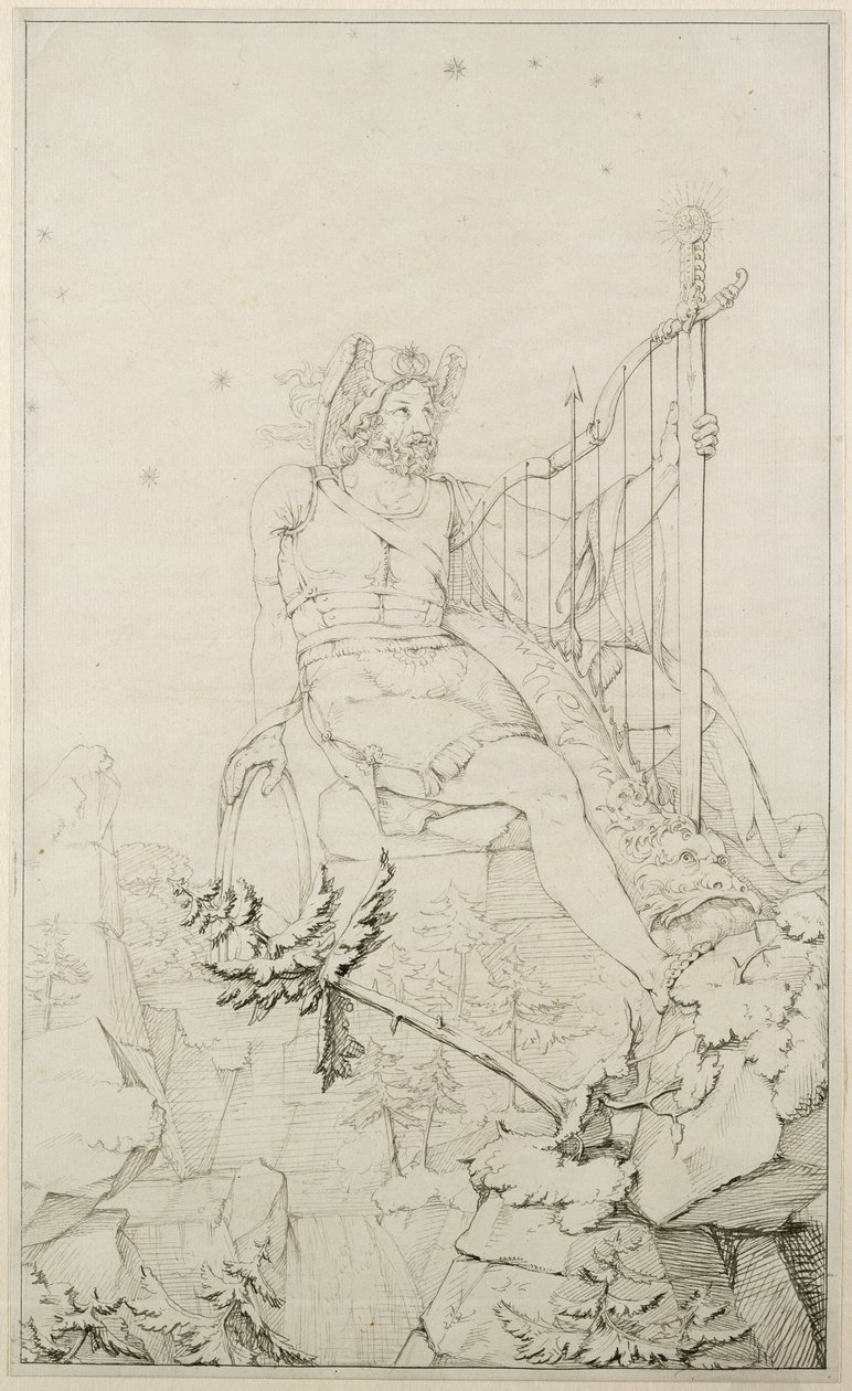 Ossian, 1804-5 (pesu kynällä paperilla) tekijältä Philipp Otto Runge