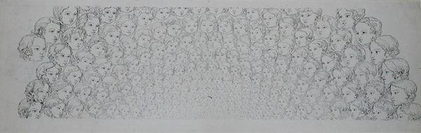 The Cherubs Glory, 1809 (kynä ja pesu paperille) tekijältä Philipp Otto Runge