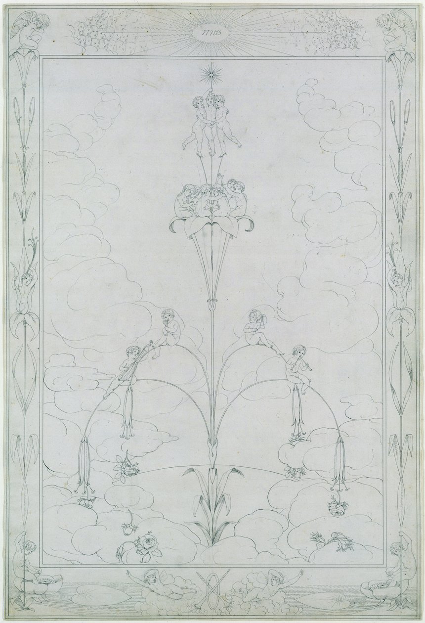 Aamu, 1803 (muste paperille) (katso myös 141681) tekijältä Philipp Otto Runge