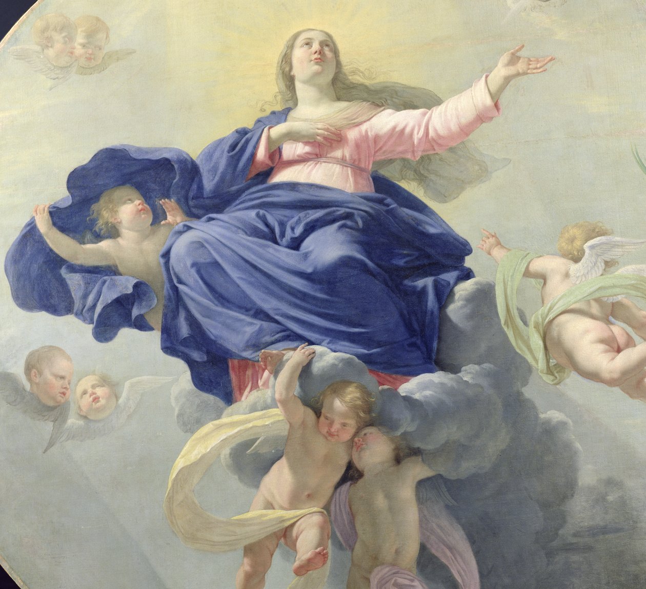 The Assumption of the Virgin, c.1656 (detalye ng 187021)finn tekijältä Philippe de Champaigne