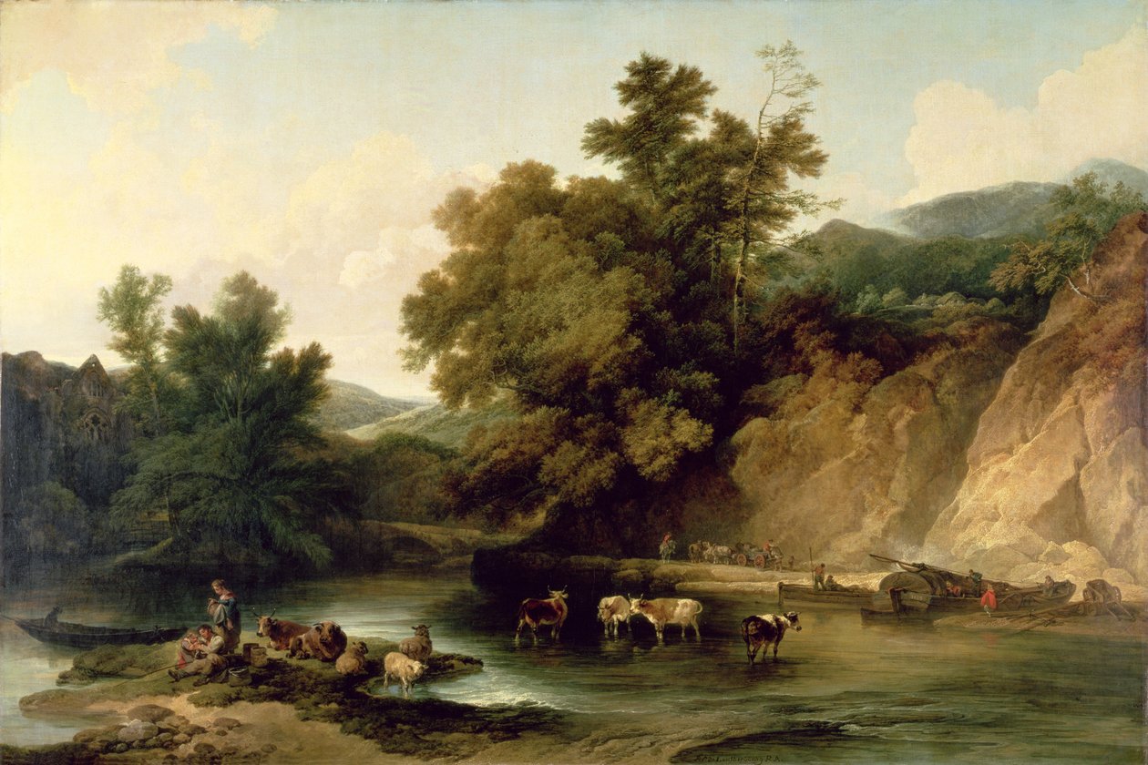 Wye-joki Tintern Abbeyssa, 1805 tekijältä Philippe Jacques de Loutherbourg