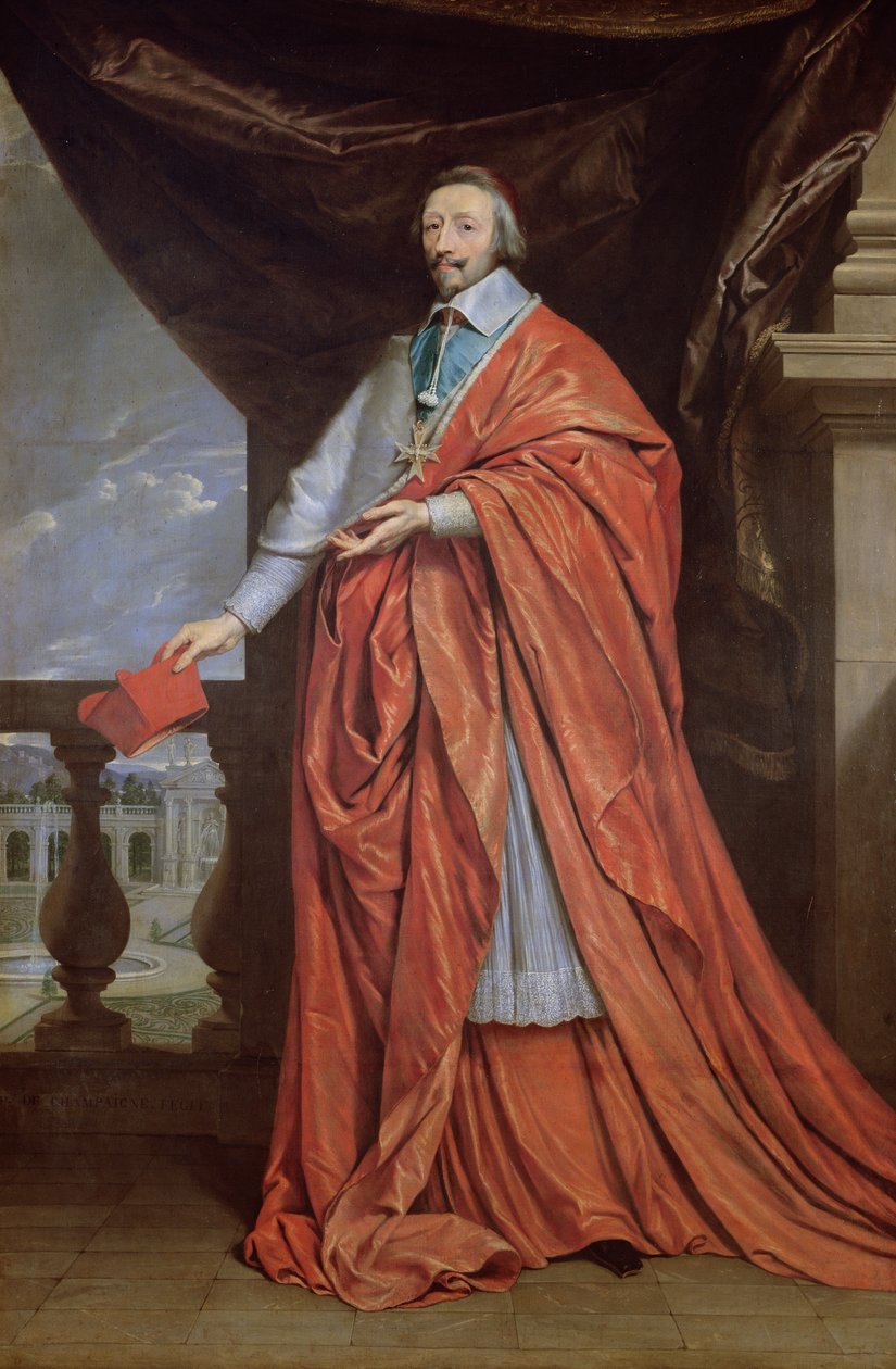 Kardinaali Richelieun (1585-1642) Armand-Jean du Plessisin muotokuva tekijältä Philippe de Champaigne