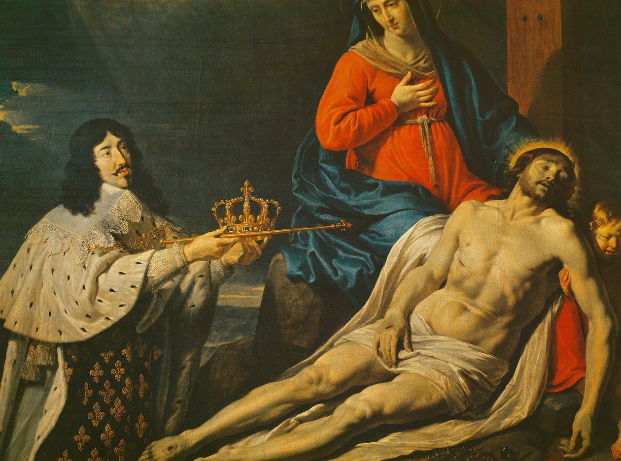 Ranskan ja Navarran kuninkaan Ludvig XIII:n (1601-43) valan vannominen, 1638, yksityiskohta tekijältä Philippe de Champaigne