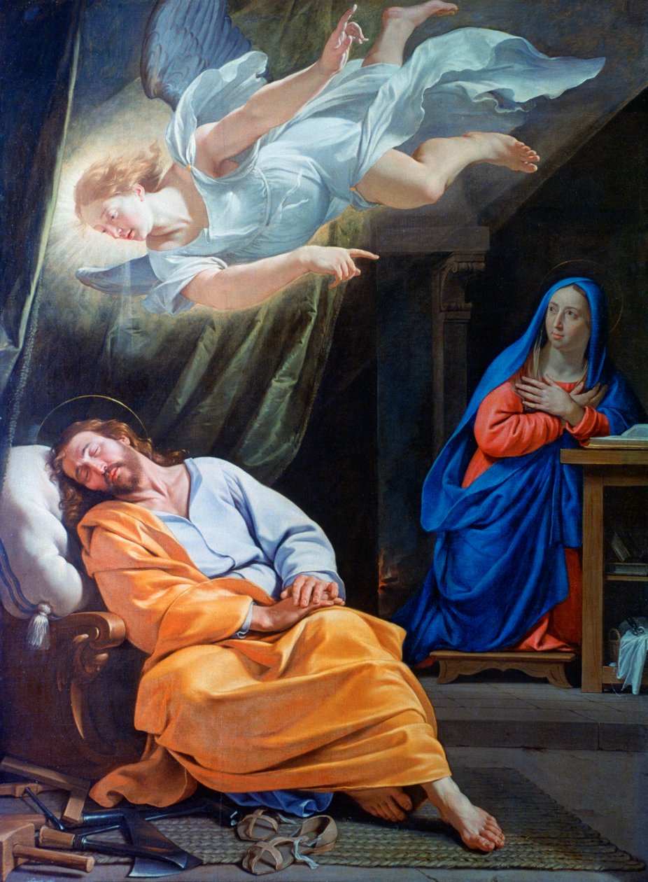 Pyhän Joosefin unelma, 1636 tekijältä Philippe de Champaigne