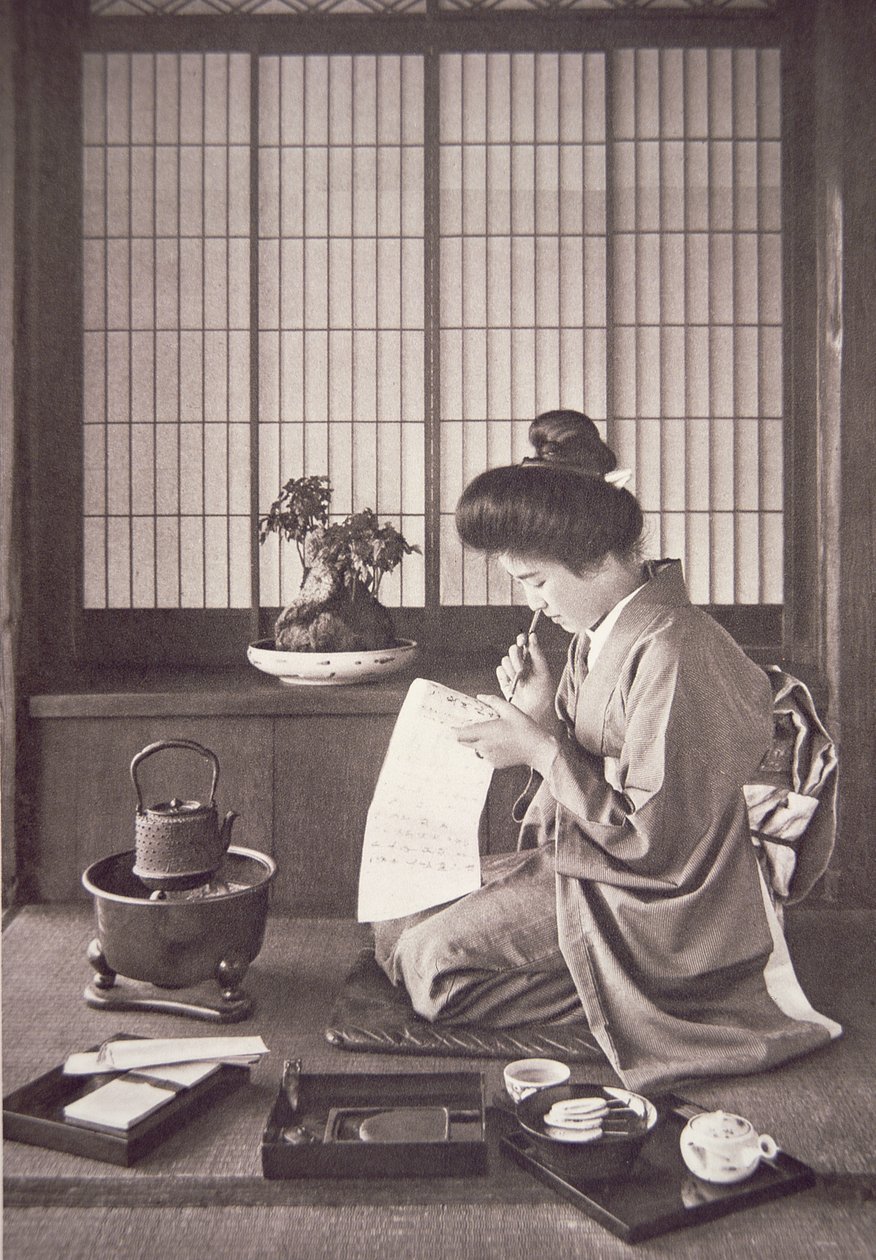 Dona japonesa escrivint finlandès tekijältä Photographer Japanese