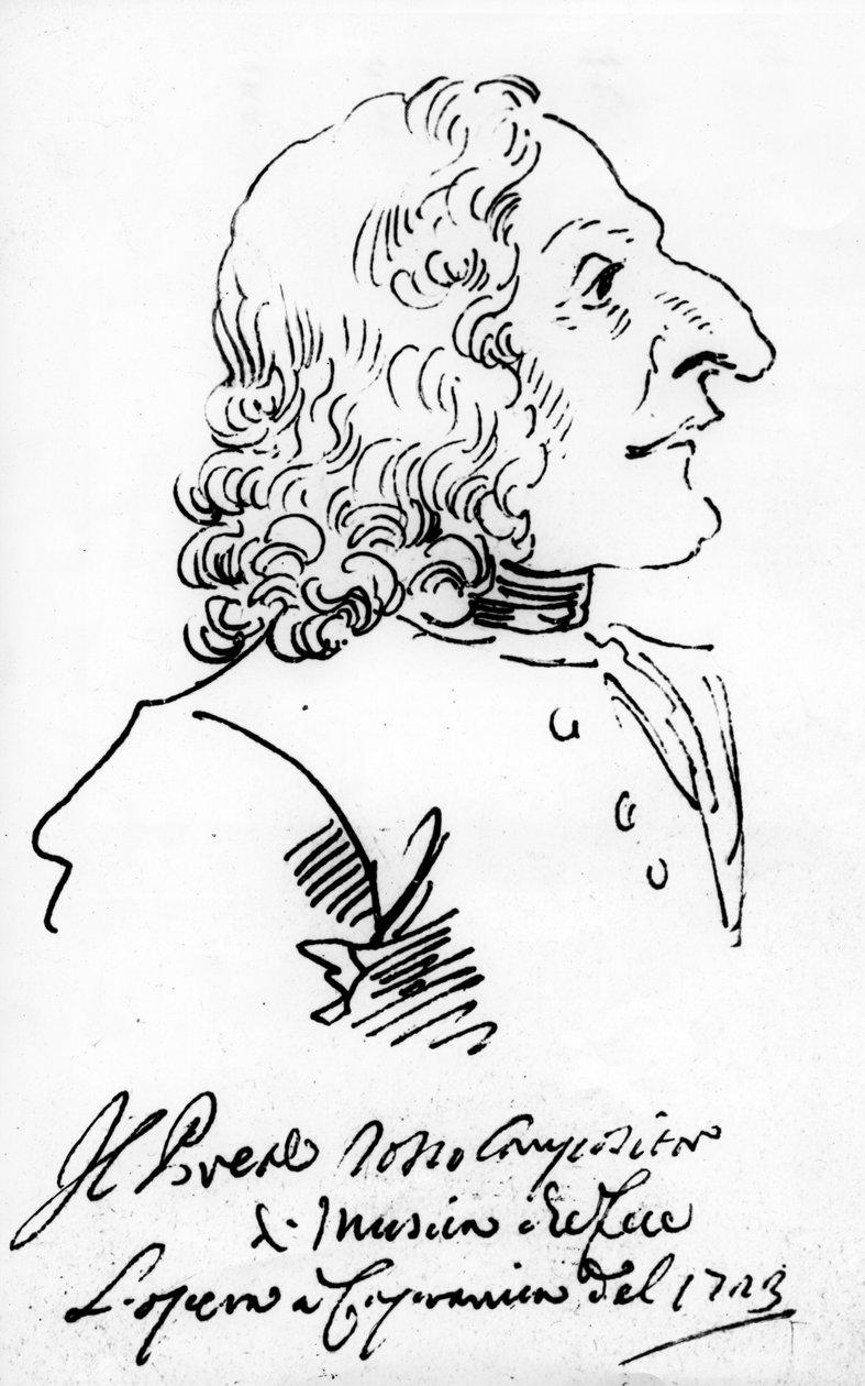 Antonio Vivaldi, 1723 (kynä ja muste) tekijältä Pier Leone Ghezzi