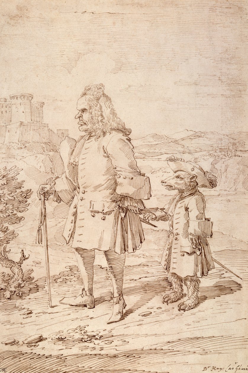 Dr. James Hay karhunjohtajana, n. 1704-29 (kynä ja muste paperille) tekijältä Pier Leone Ghezzi