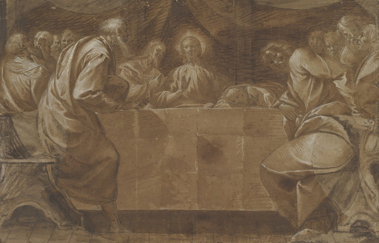 Viimeinen ehtoollinen, n. 1608. tekijältä Pier Francesco Mazzucchelli