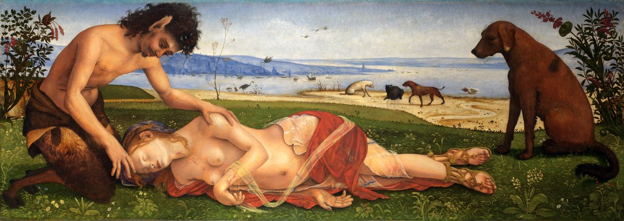 Satyr Surning over a Nymph, n. 1495 tekijältä Piero di Cosimo