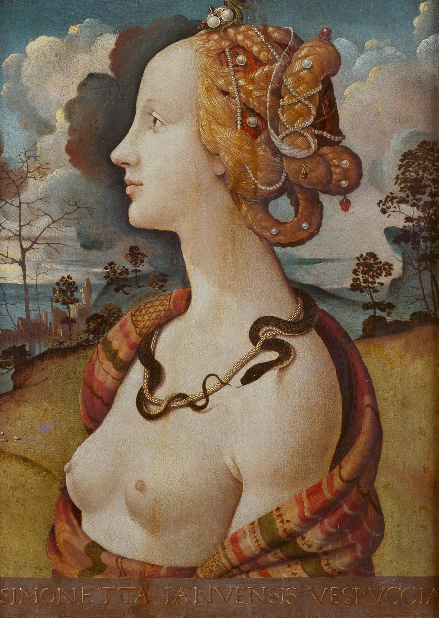 Naisen muotokuva sanoi Simonetta Vespuccista tekijältä Piero di Cosimo