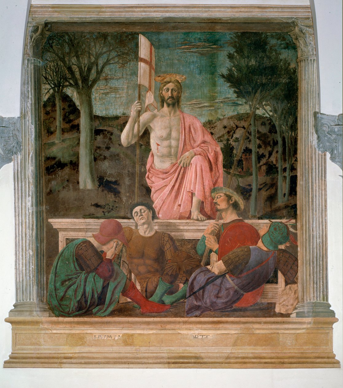 Kristuksen ylösnousemus - Fresko tekijältä Piero della Francesca