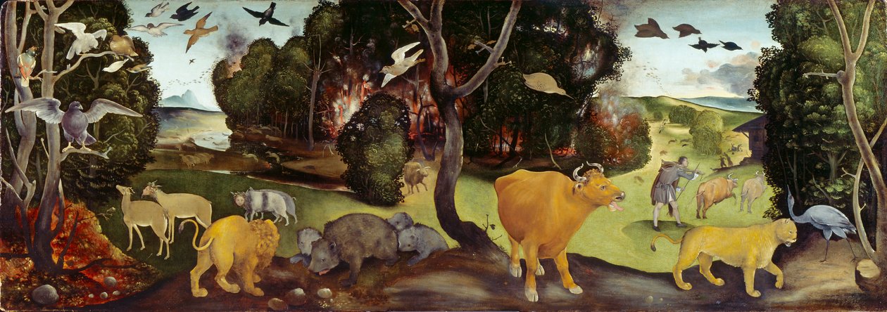 Metsäpalo, c1505 tekijältä Piero di Cosimo