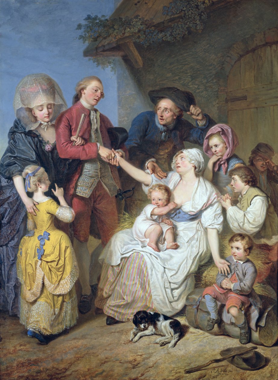 Hyväntekeväisyys, 1777 tekijältä Pierre Alexandre Wille