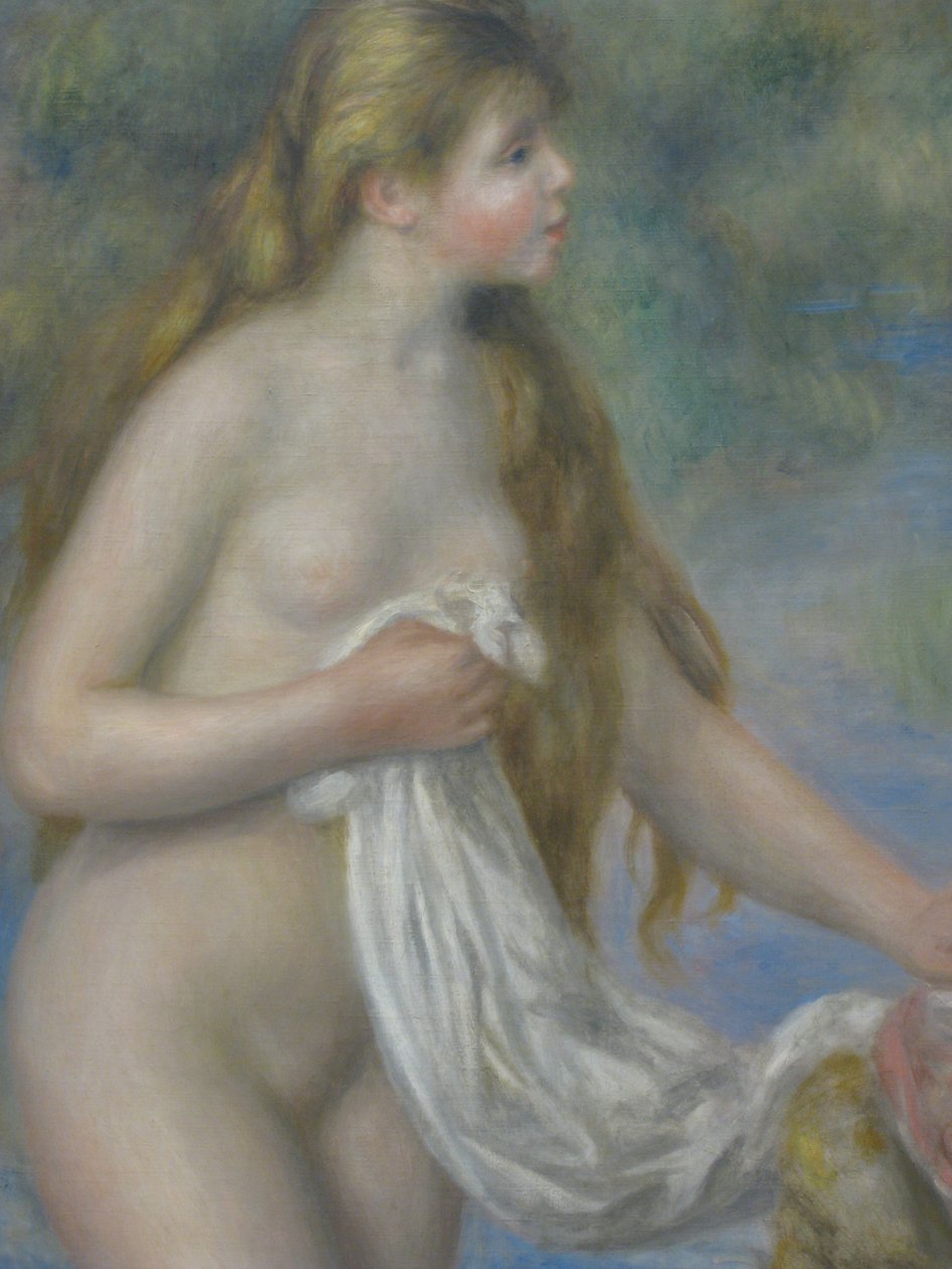 Baigneuse aux cheveux pitkät tekijältä Pierre Auguste Renoir