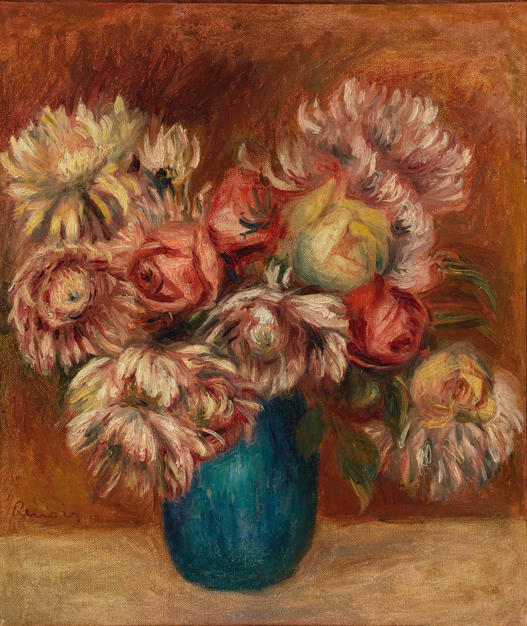 Kukkia vihreässä maljakossa (Fleurs dans un maljakko) tekijältä Pierre Auguste Renoir
