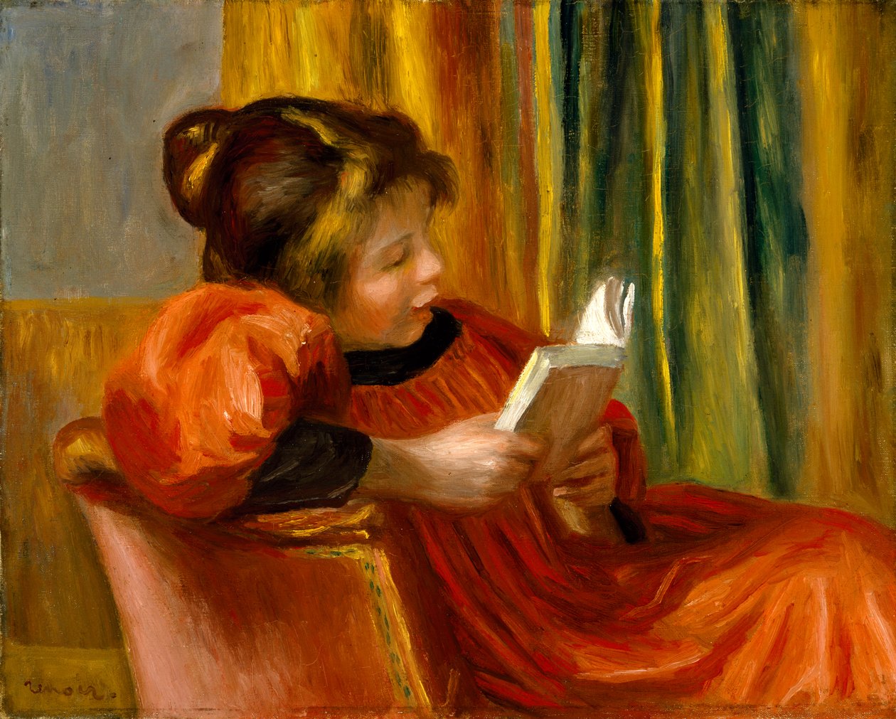 Girl Reading, n. 1890 tekijältä Pierre Auguste Renoir