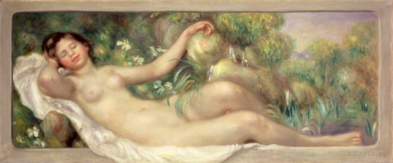 Makaava alastonkuva (La Source) n. 1895-1897 tekijältä Pierre Auguste Renoir