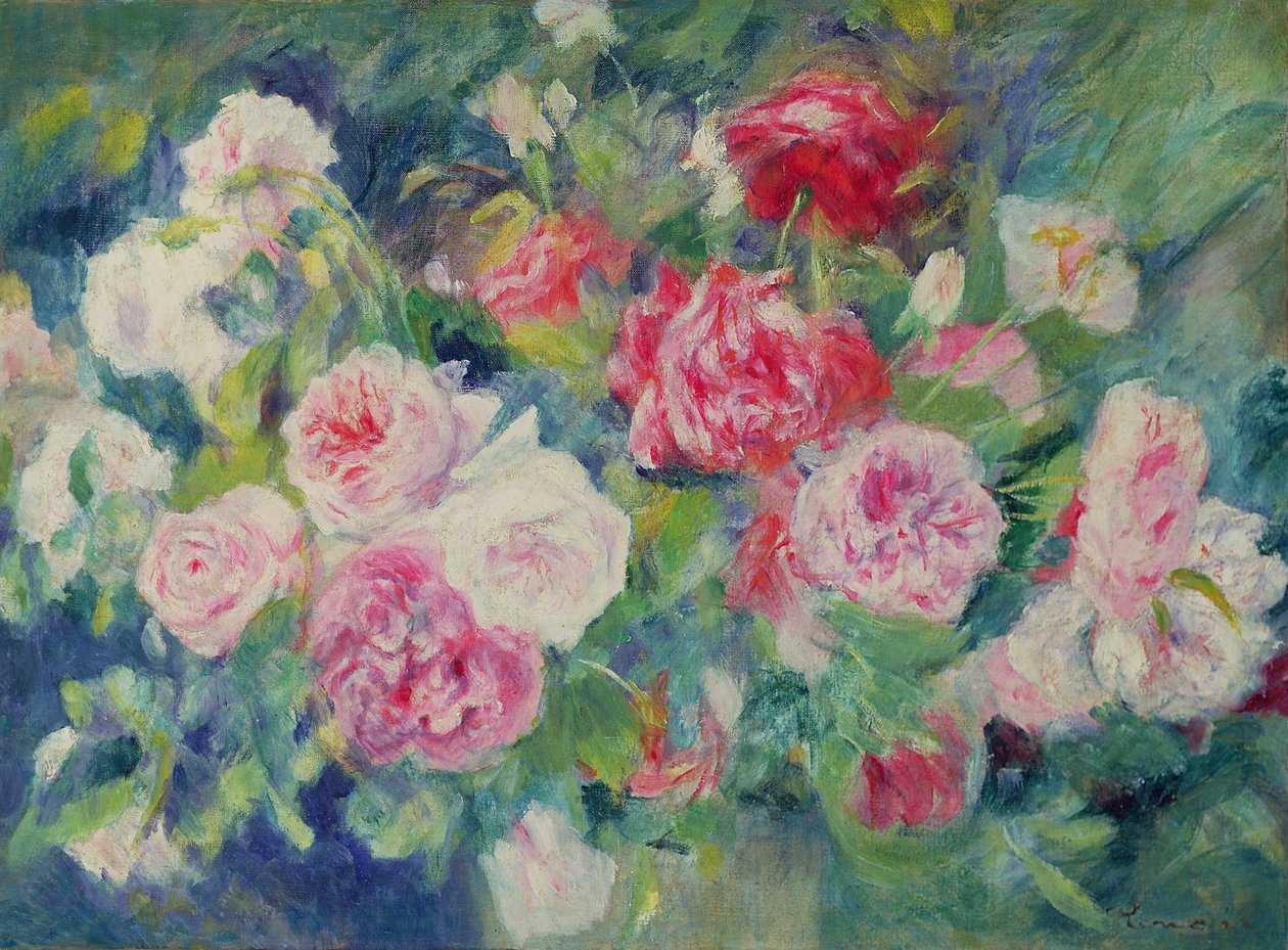 Ruusut, n. 1885 tekijältä Pierre Auguste Renoir